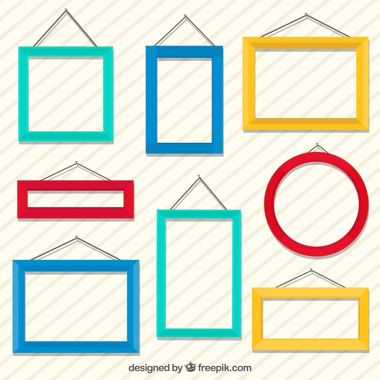Free Vector colorful frame collection with flat design