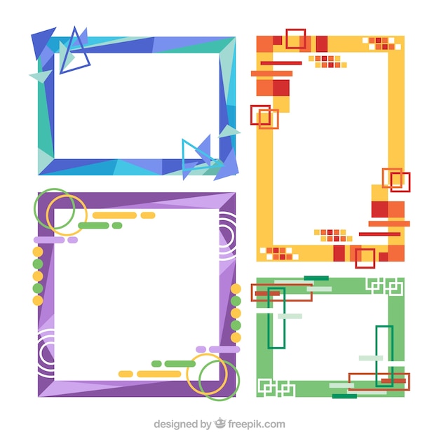 Colorful frame collection with geometric style