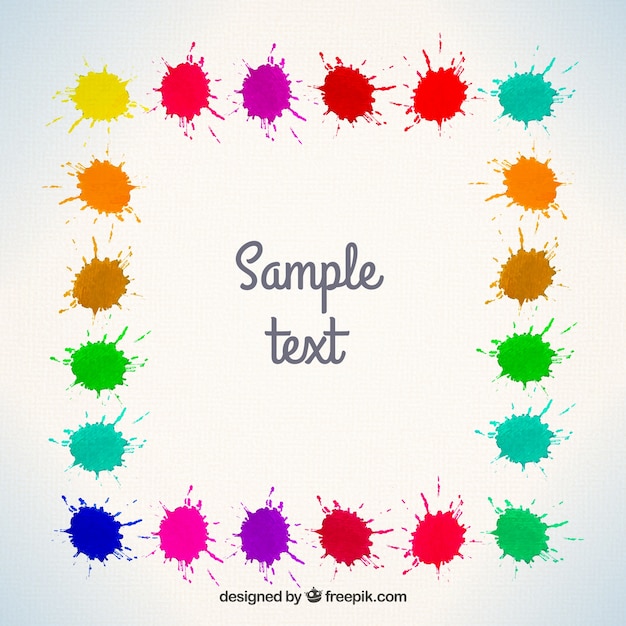 Free vector colorful frame made of splashes