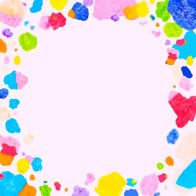 Colorful frame vector with wax melted crayon art