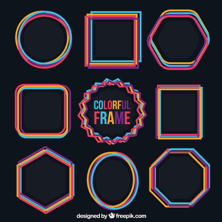 Free Vector colorful frames collection