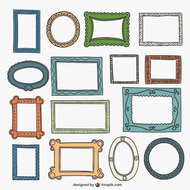 Free vector colorful frames pack