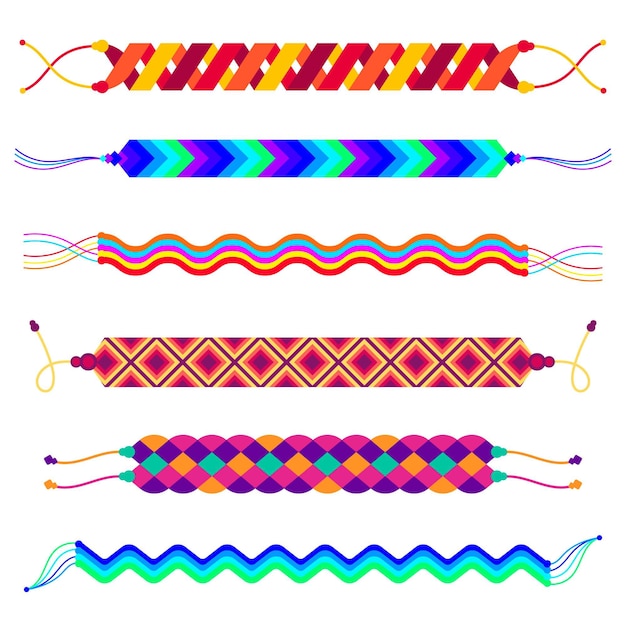 Free vector colorful friendship band collection