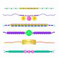 無料ベクター カラフルな友情バンドコレクション