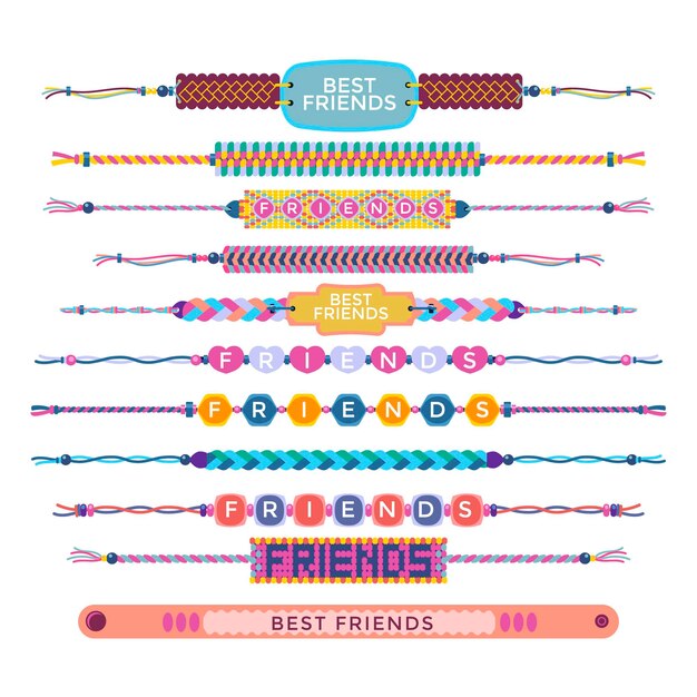 Colorful friendship band collection