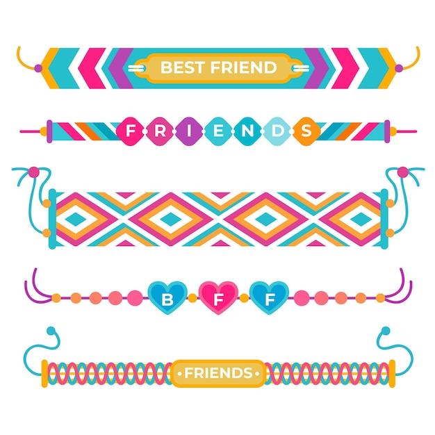 Colorful friendship band collection