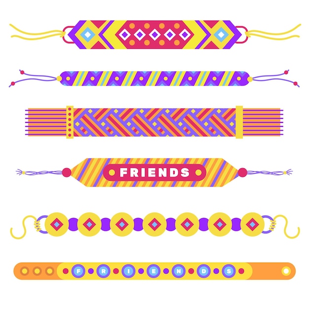 Colorful friendship band collection