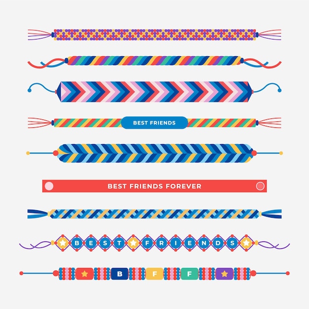 Colorful friendship band collection