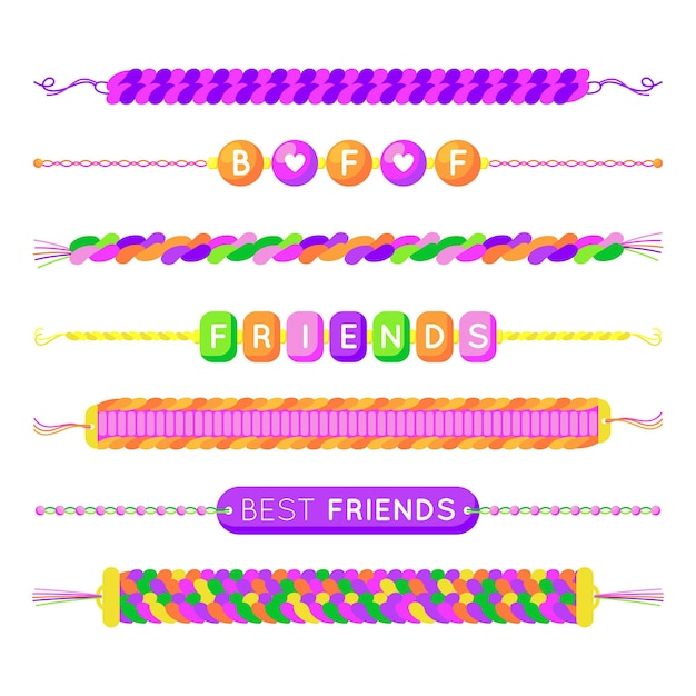 Colorful friendship band collection