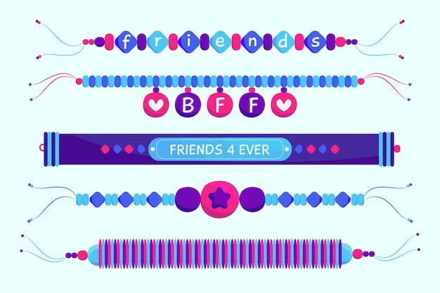 Colorful friendship band collection