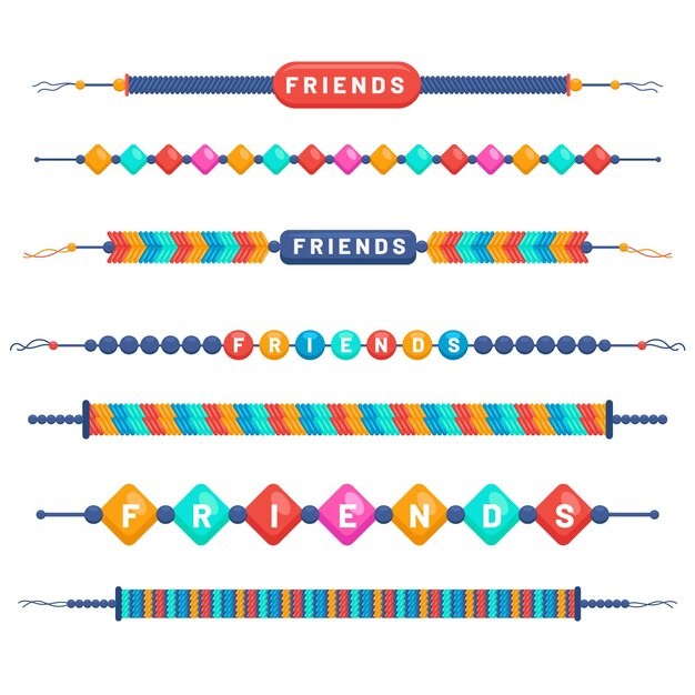 Colorful friendship bands set