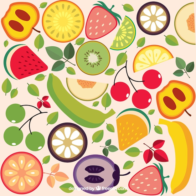 Free vector colorful fruit background