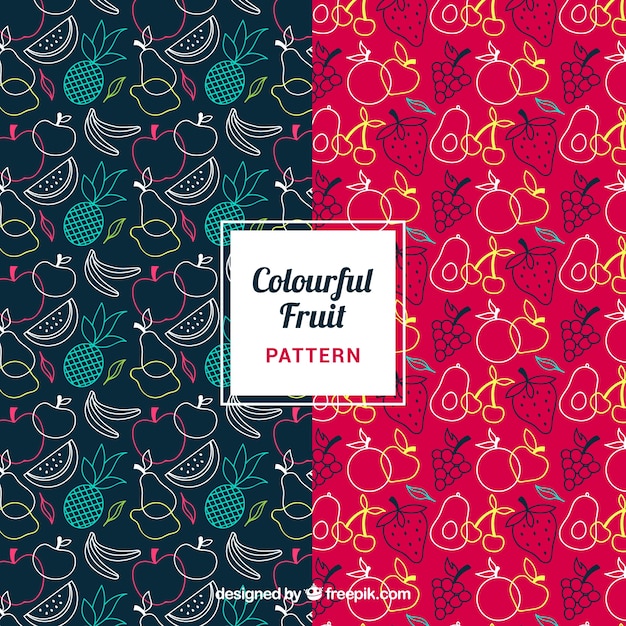 Free vector colorful fruit patterns