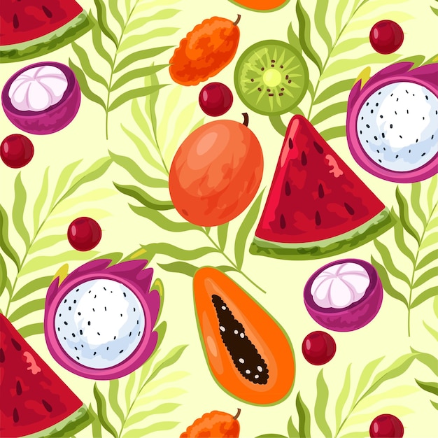 カラフルな果物のイラスト水彩