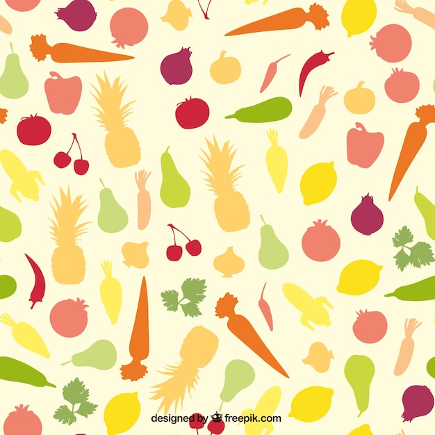 Free vector colorful fruits pattern