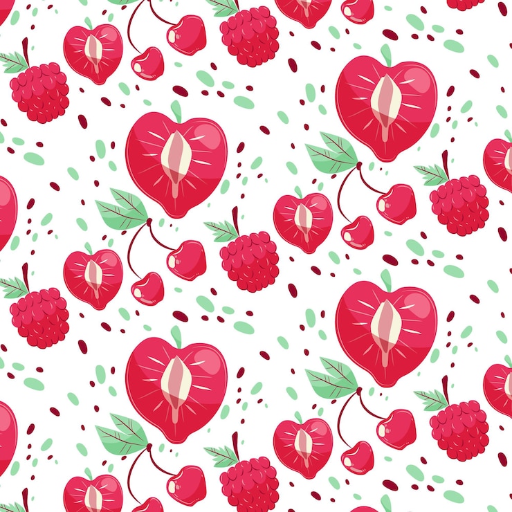 Free Vector colorful fruits pattern