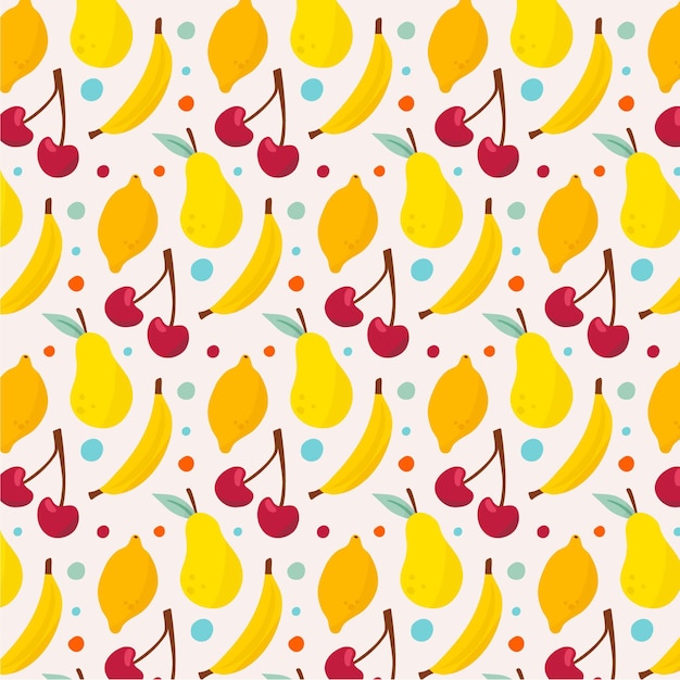 Free vector colorful fruits pattern