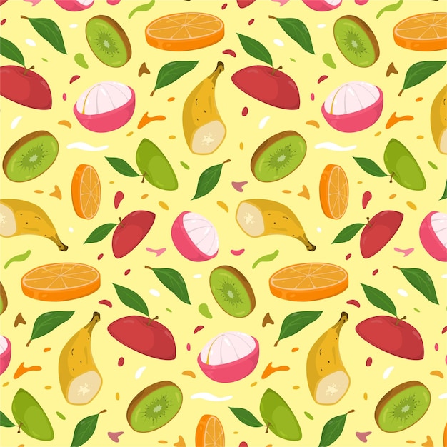 Free vector colorful fruits pattern