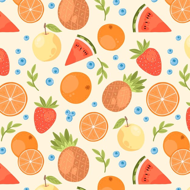 Colorful fruits pattern