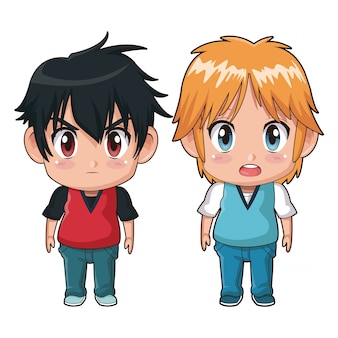 モノクロフルボディカップルかわいいアニメの女の子顔のウインクの表現と笑顔 プレミアムベクター モノクロフルボディカップルかわいいアニメの女の子顔のウインクの表現と笑顔 プレミアムベクター