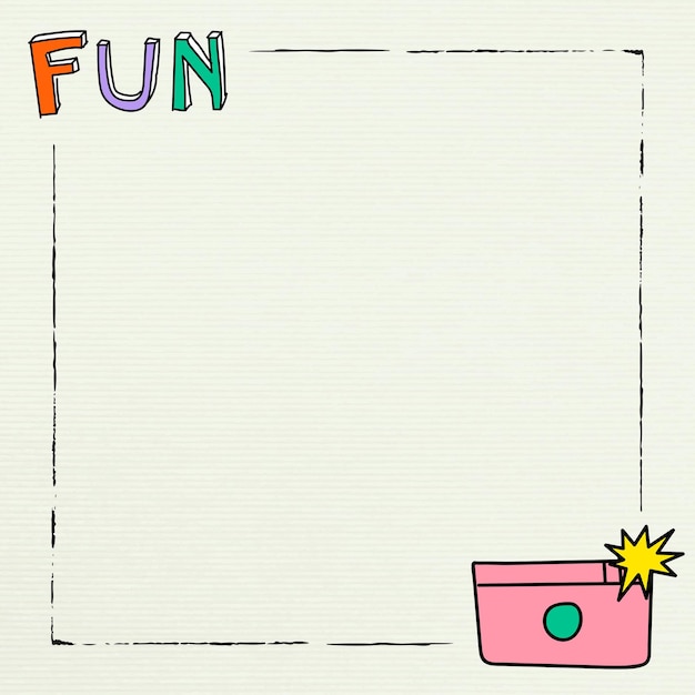 Colorful fun square frame