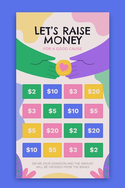 Free vector colorful fundraising instagram story