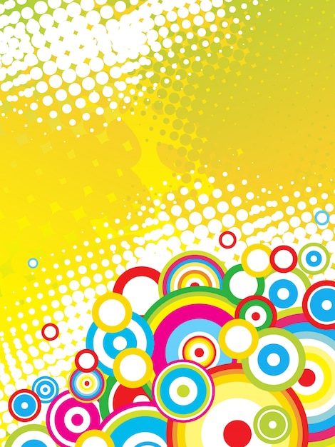 Colorful funky circles background