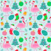 Free vector colorful funny christmas pattern