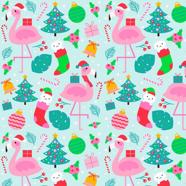 Colorful funny christmas pattern