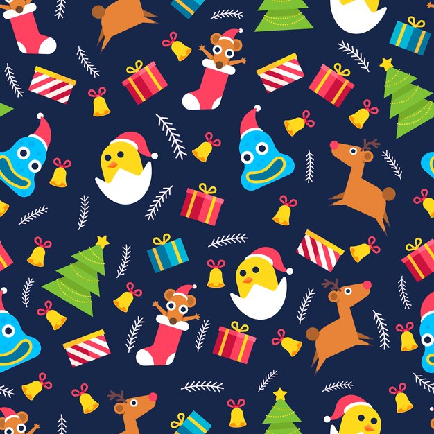 Colorful funny christmas pattern