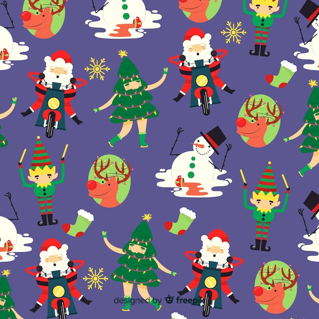 다채로운 재미있는 크리스마스 패턴