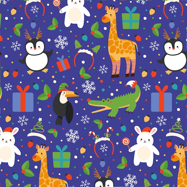 Colorful funny christmas pattern