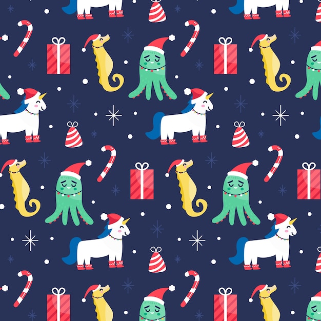 Colorful funny christmas pattern