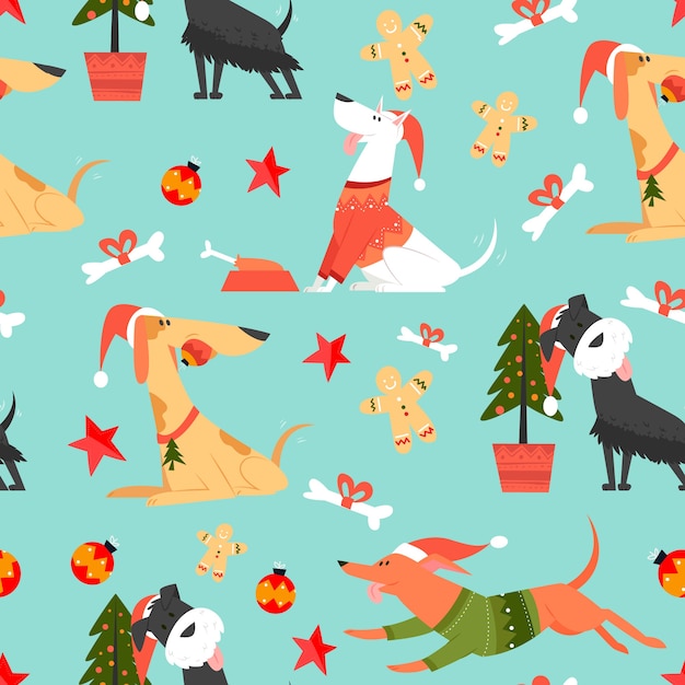 Colorful funny christmas pattern