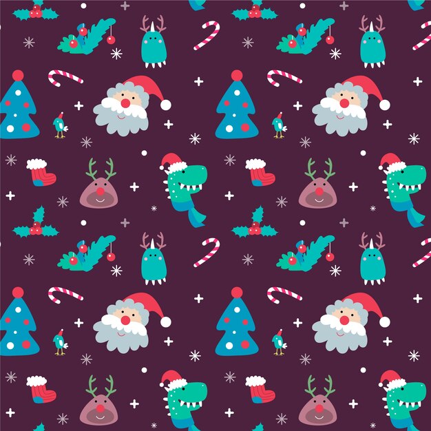 다채로운 재미있는 크리스마스 패턴