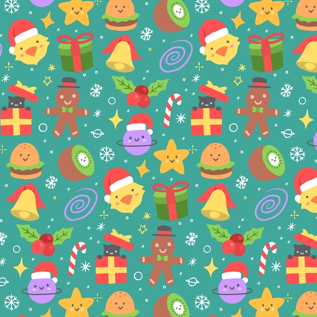 Colorful funny christmas pattern