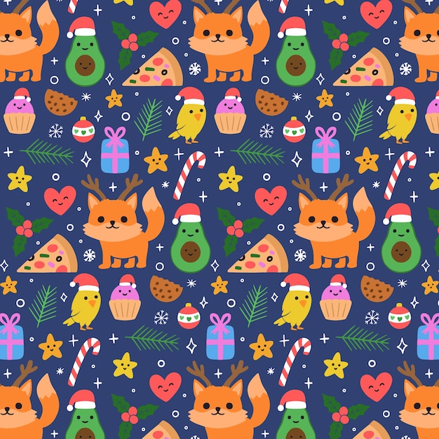 Colorful funny christmas pattern