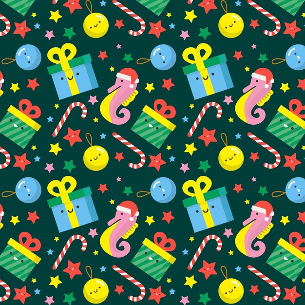 Colorful funny christmas pattern