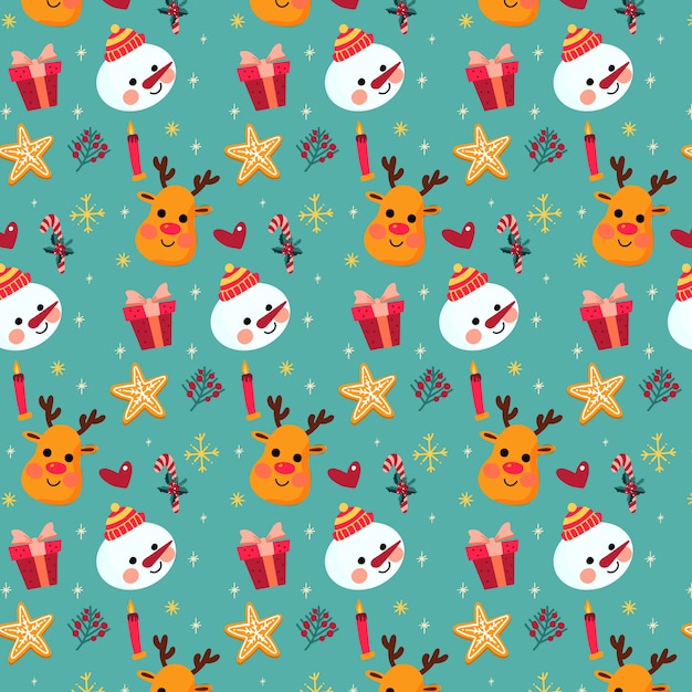 Free vector colorful funny christmas pattern