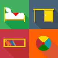 Free vector colorful furnitures