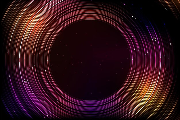 Colorful futuristic background with round lines