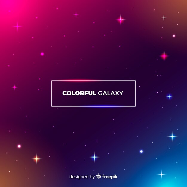 Colorful galaxy background with flat design