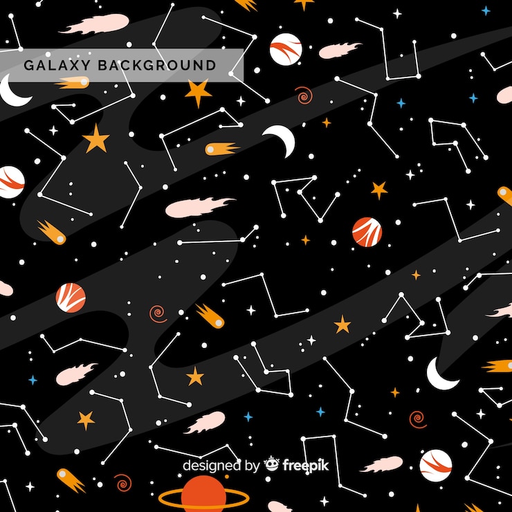 Free Vector colorful galaxy background with flat design