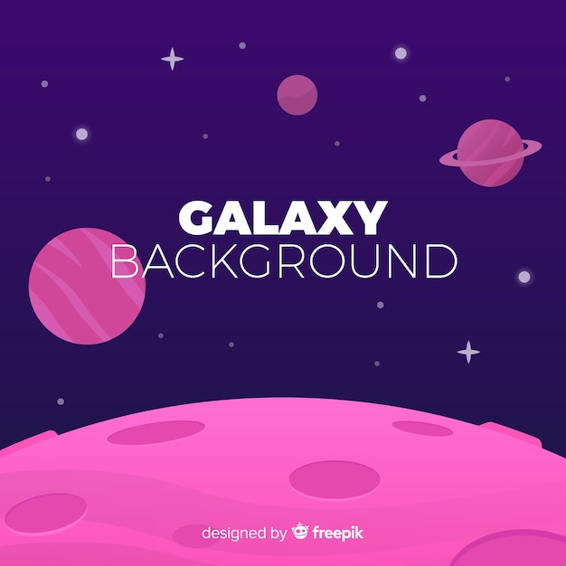 Free vector colorful galaxy background with flat design