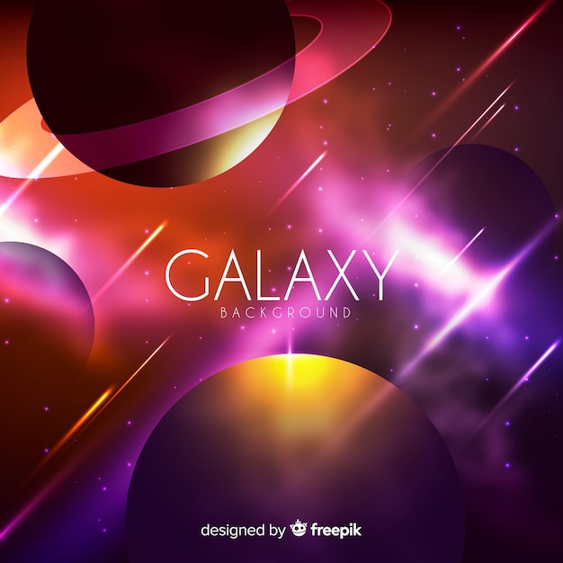 Colorful galaxy background with realistic design
