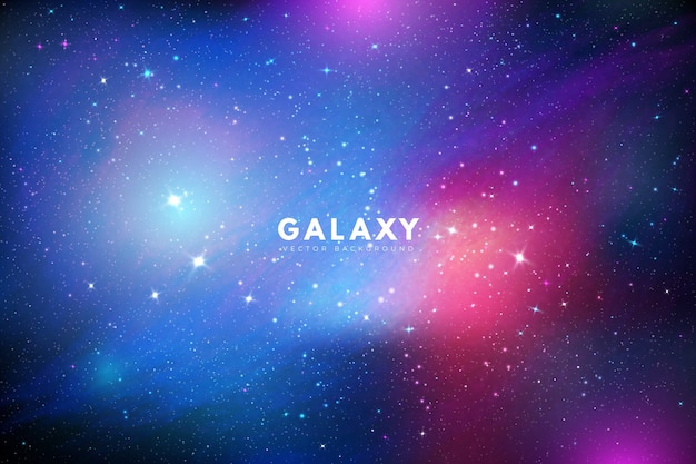 Free vector colorful galaxy background with shining stars