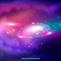 Бесплатное векторное изображение Красочный фон галактики