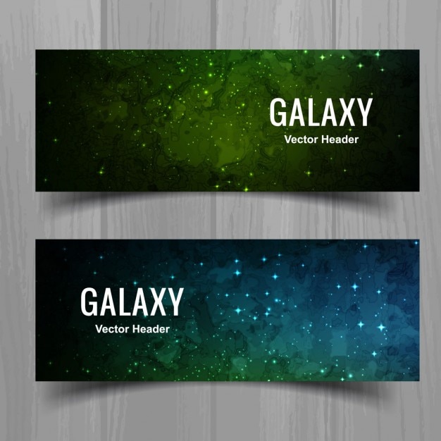 Free vector colorful galaxy banners