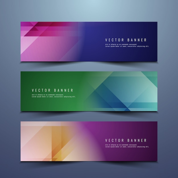Free Download Colorful Geometric Banners Design Vector
