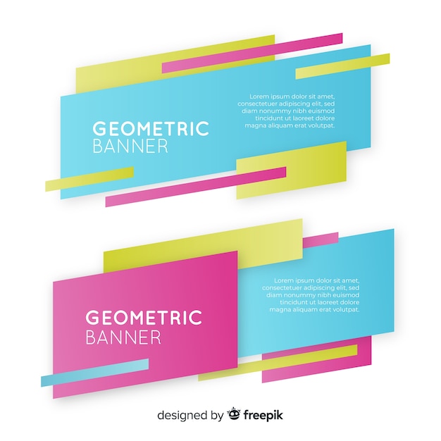 Free vector colorful geometric banners template